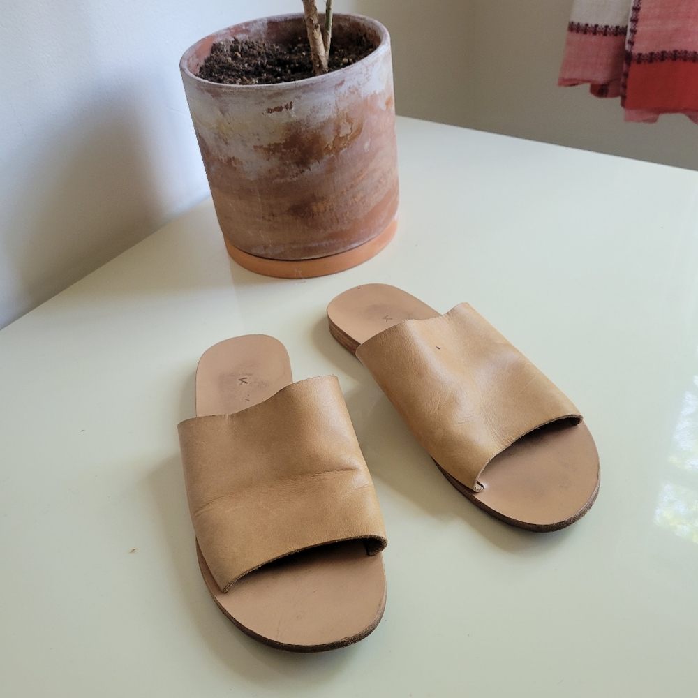 KYMA Greek KALYMNOS Leather Slide Sandals 8